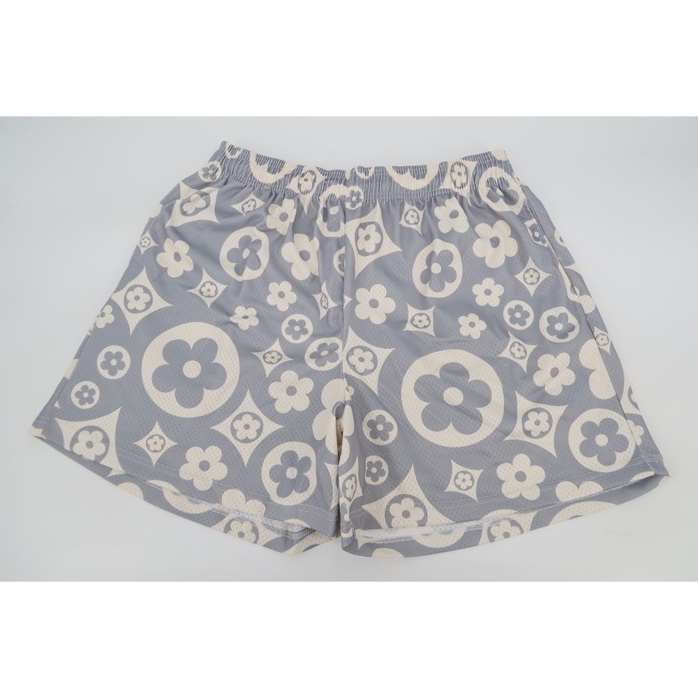 Bravest Studios Mesh Basketball Shorts Mens XXL Gray Flower Monogram Streetwear